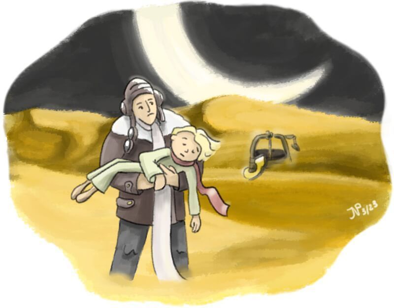 Digitale illustratie bij 'De kleine prins' - Joyce van Paassen © 2023