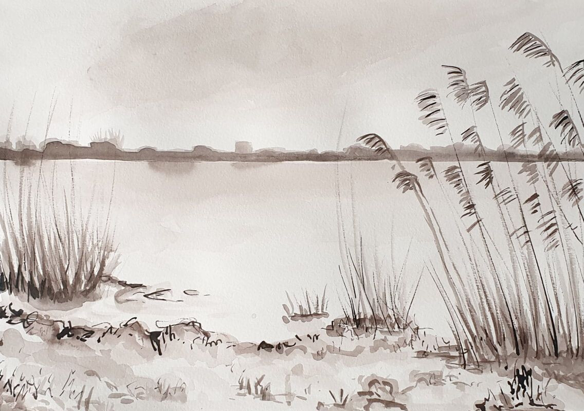 Surfplas Vlaardingen. Gewassen Sepiainkt
Joyce van Paassen Art 2023 ©