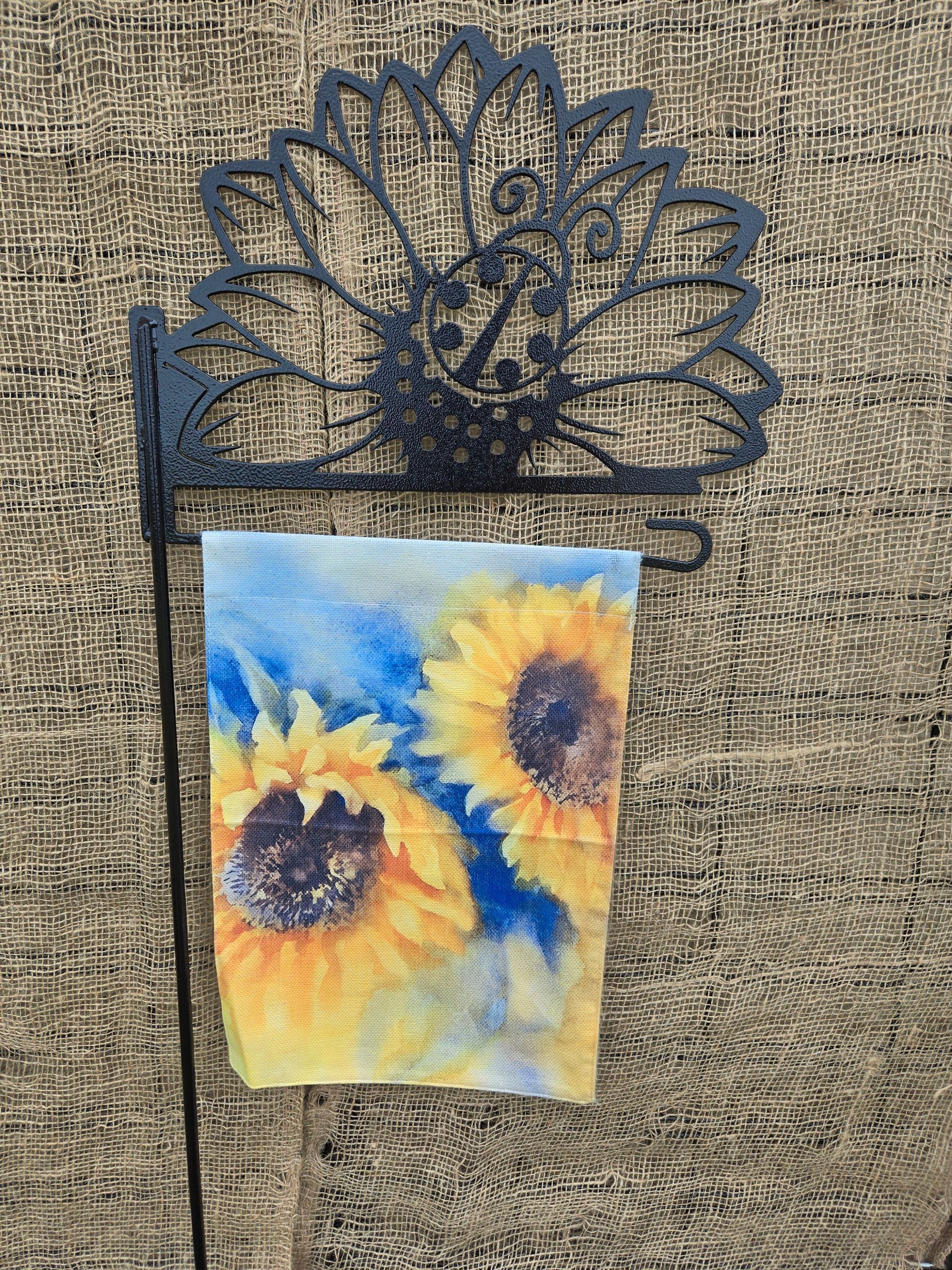 metalwork garden flag holder