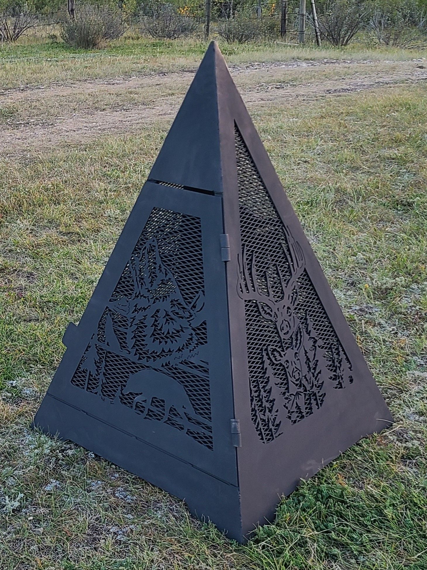 pyramid firepit metalwork