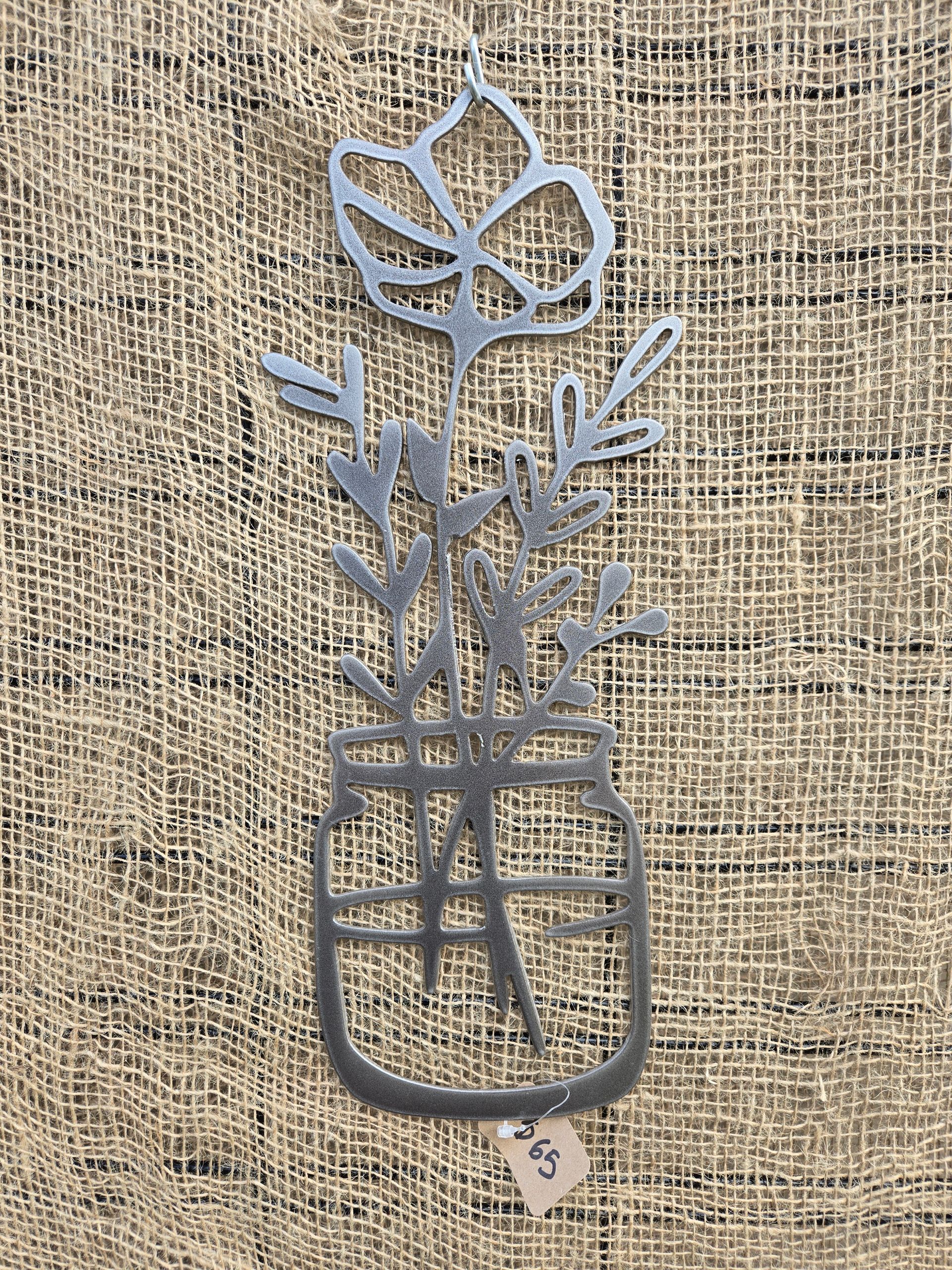 metalwork botanical wall art