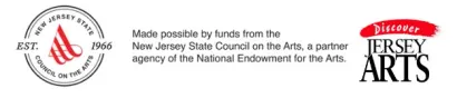 Logos for New Jersey State Council on the Arts, and Discover Jersey Arts.