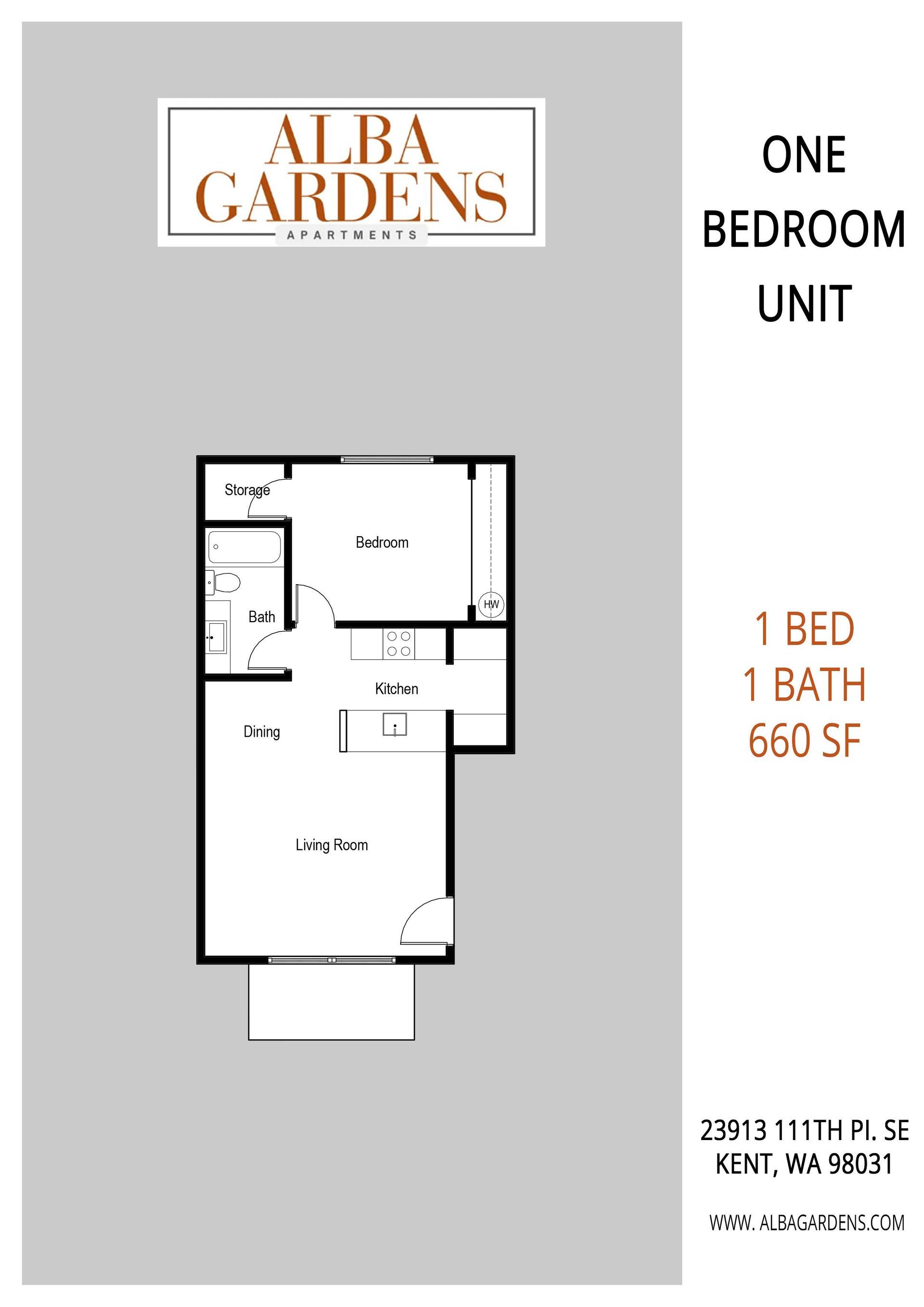 One Bedroom Floorplan