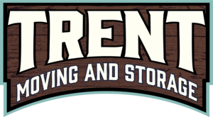 Trent Moving and Storage logo in brown, white, and teal with curved text.