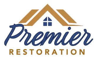 Logo: House inside water and fire shapes; 