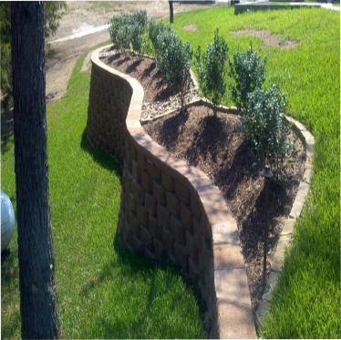 Top View of Retaining Wall — Dayton, TX — Precision Lawns