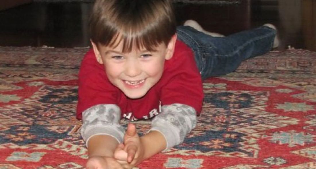 happy child on carpet