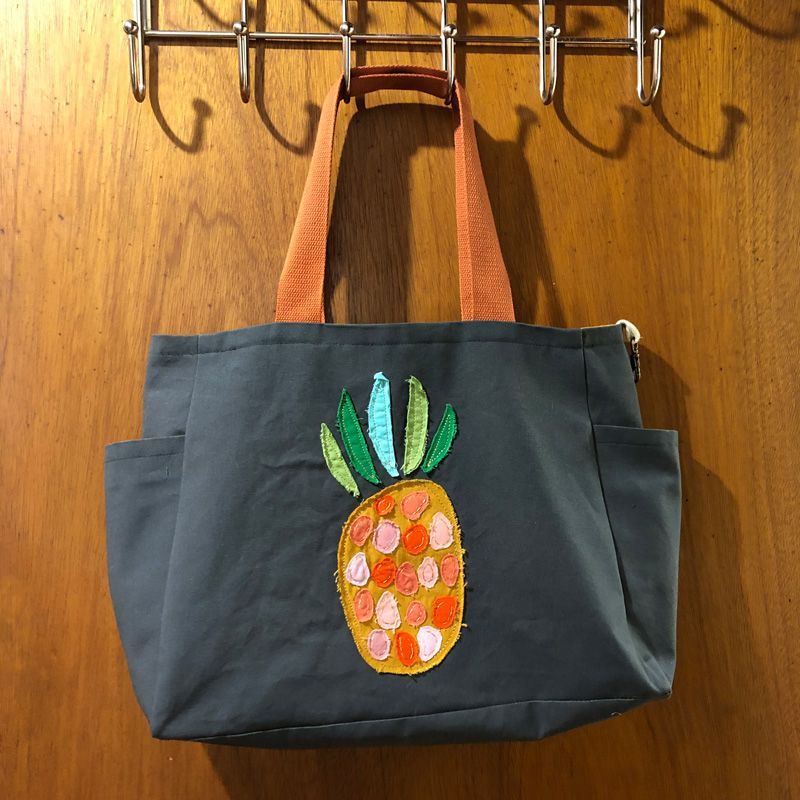 Every Day Tote Bag - Handmade with Pineapple Appliqué