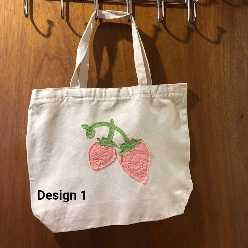 Upcycled Tote Bag with Appliquéd Graphic