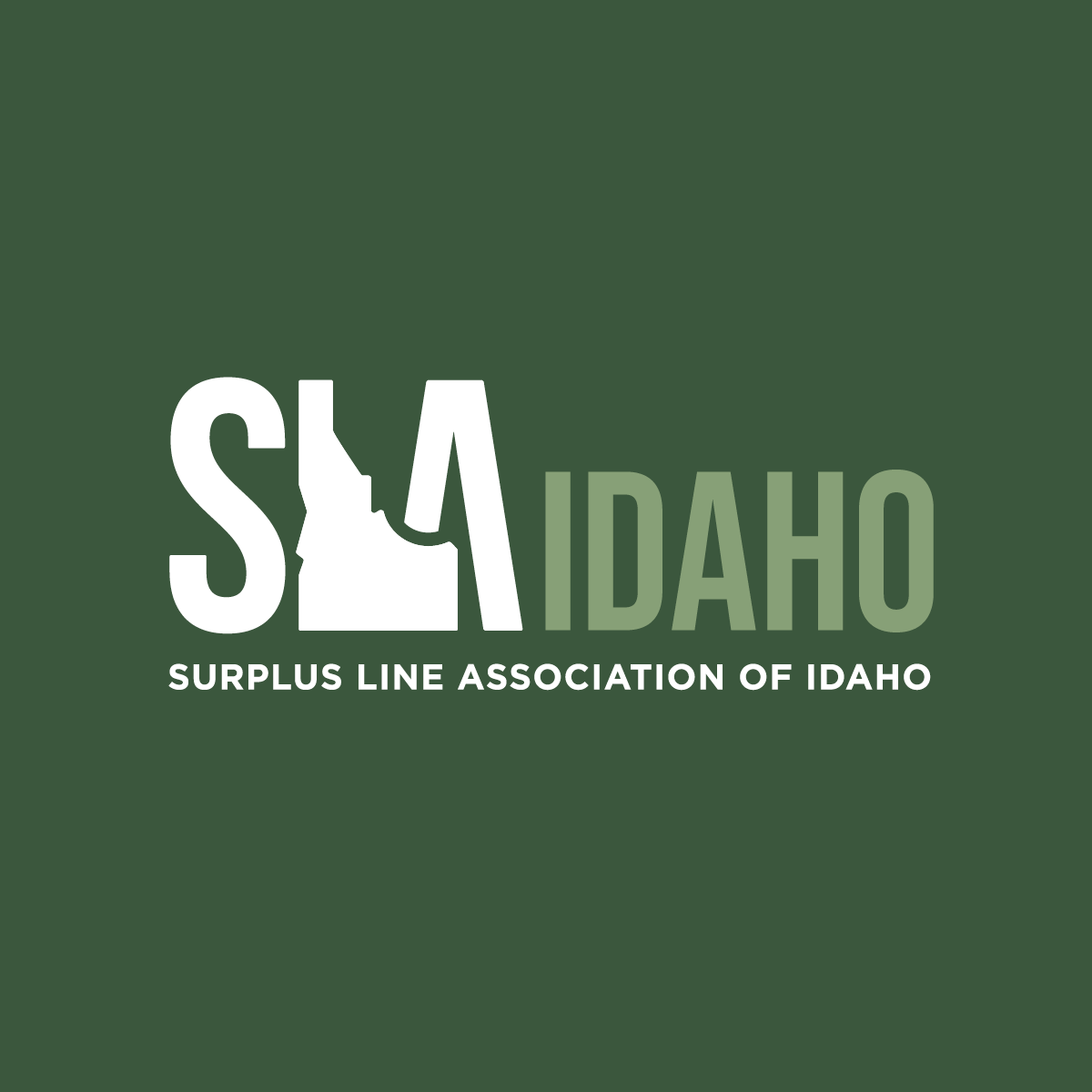 Logo for Surplus Line Association of Idaho: white