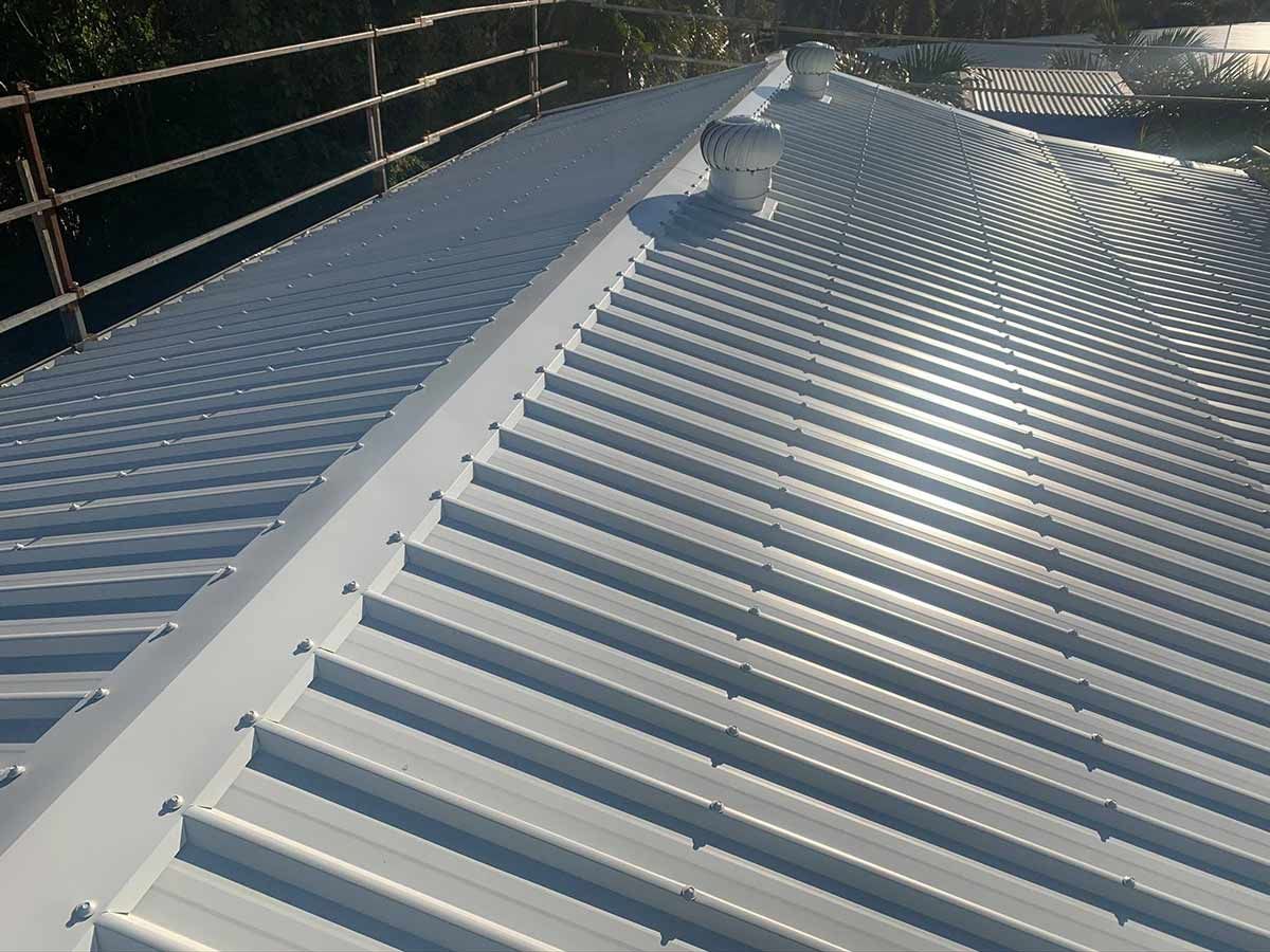A Close Up of a White Roof With a Chimney on It — Ben McLennan Constructions in Grafton, NSW