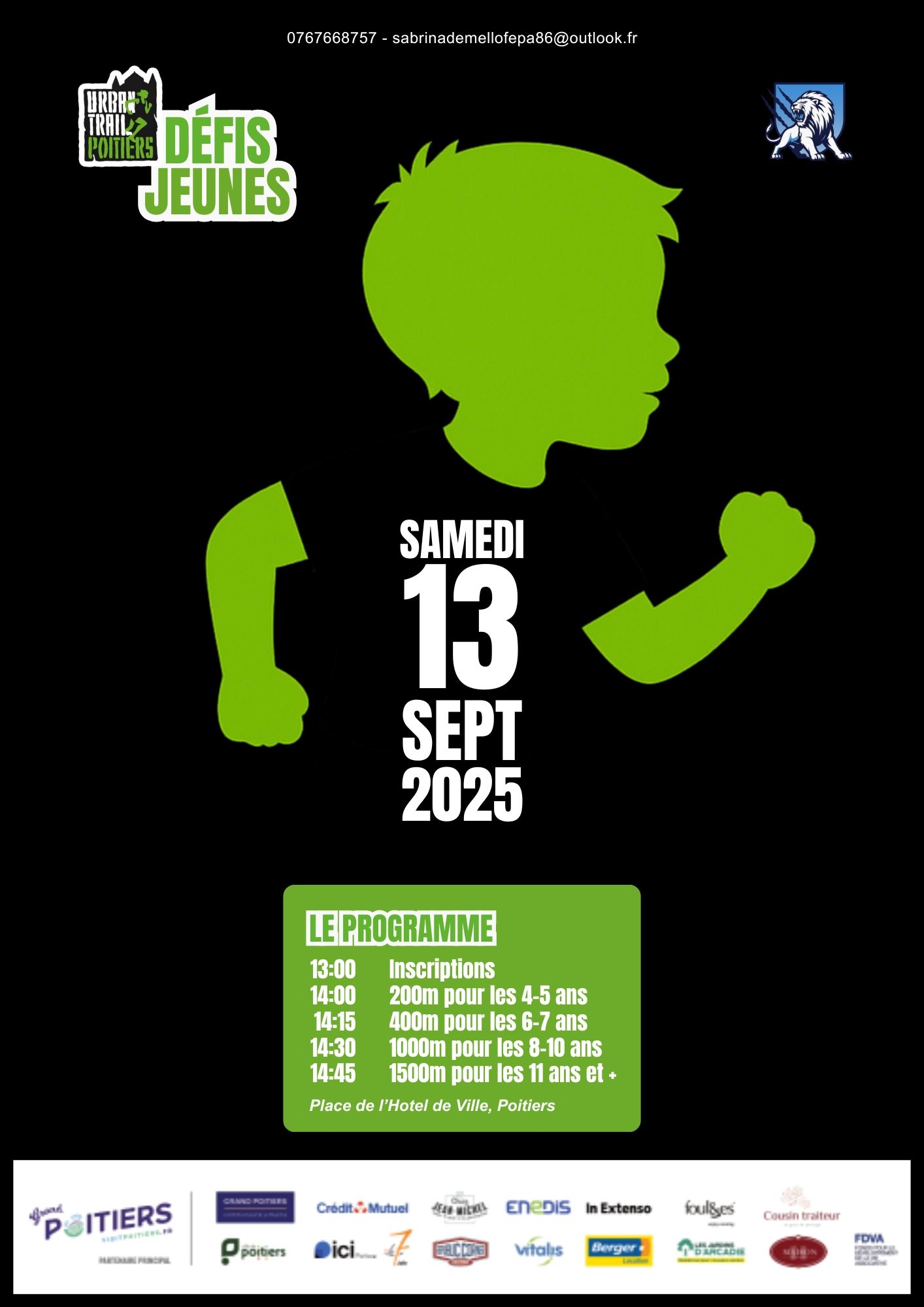 Affiche pour « Défis Jeunes » du 13 septembre 2025. 