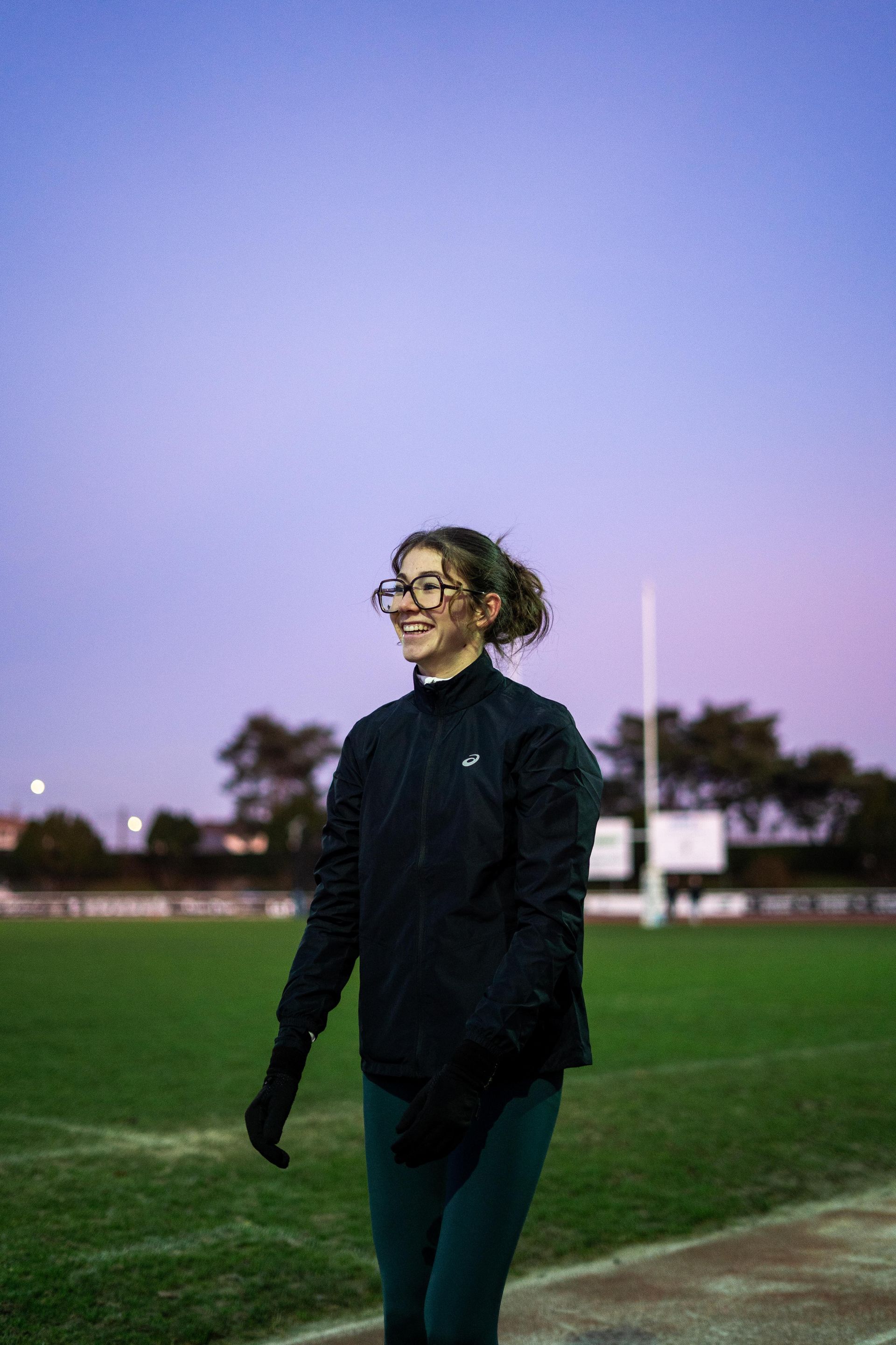 Emma Bossard à l'entraînement d'athlétisme de Poitiers