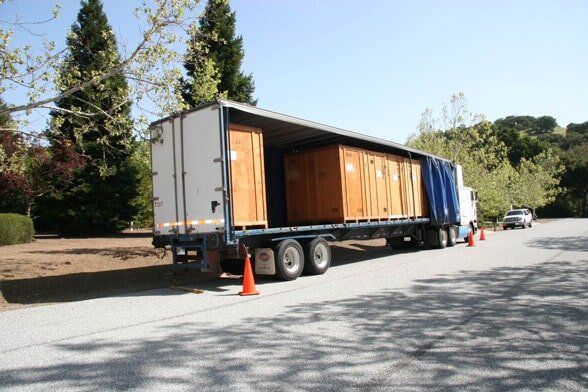 Vaults in Back of Trailer - Moving & Storage Service in Hollister, CA