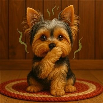 Yorkie with Lines Showing Bad Breath