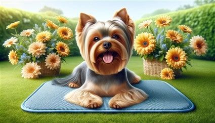Yorkshire Terrier on Cooling Mat