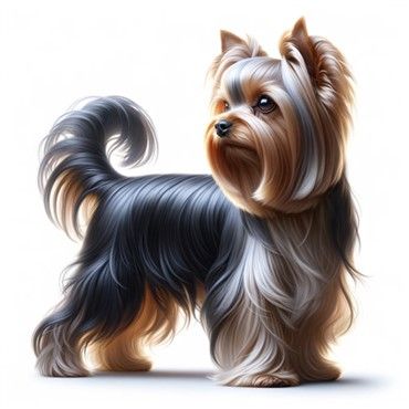 Yorkshire Terrier showing tail and ears 