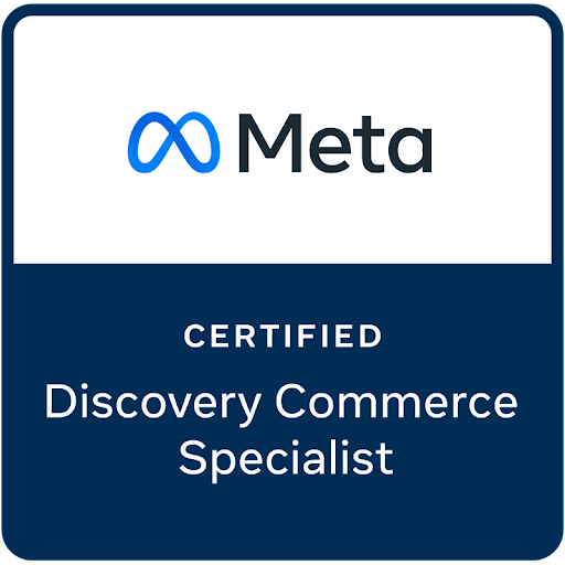 Meta Discovery commerce certification badge