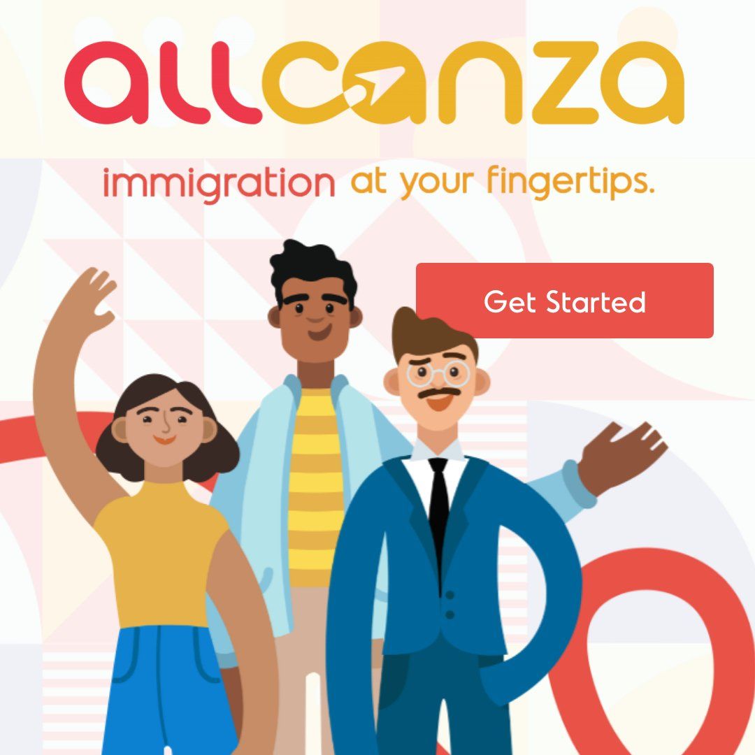 An advertisement for allcanza immigration at your fingertips