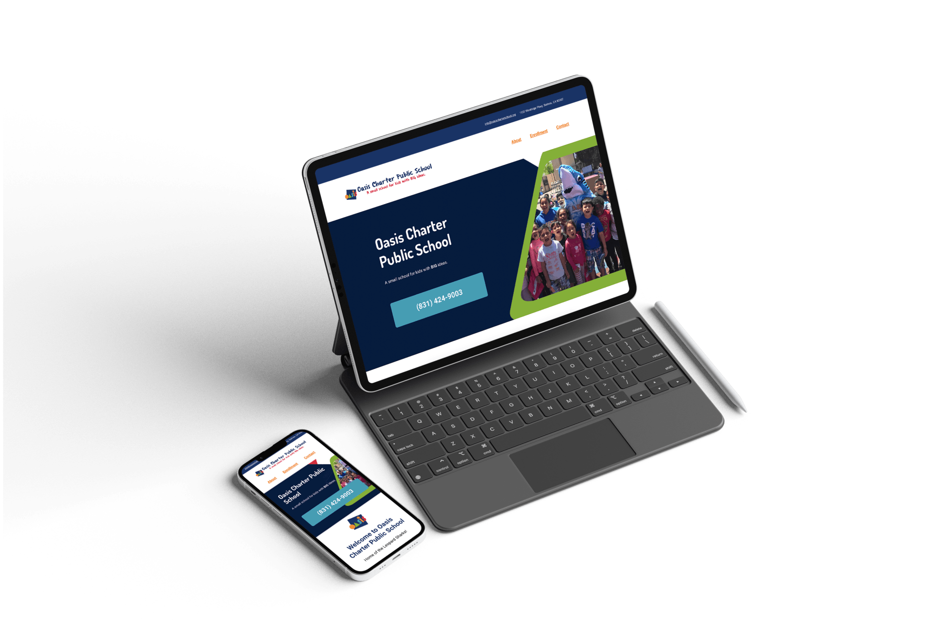 A laptop and a cell phone are sitting next to each other on a table.