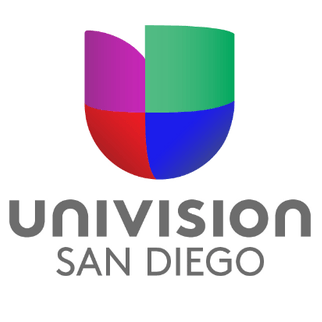 A logo for univision san diego is shown on a white background