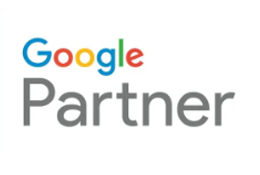 A google partner logo on a white background