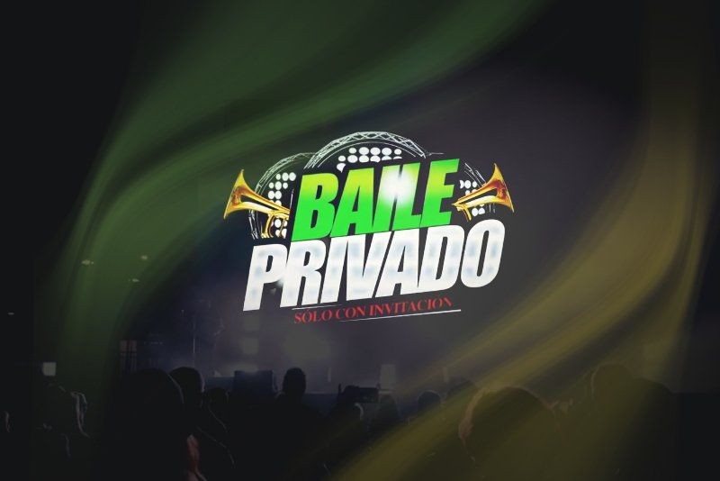 A logo for a band called bame privado is displayed in front of a crowd of people.