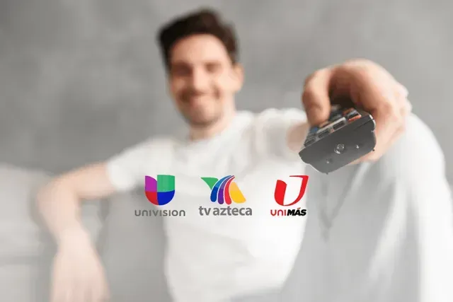 Univision , UniMas and Azteca TV logos