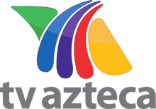 A colorful logo for tv azteca on a white background