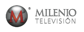 A logo for milenio television is shown on a white background