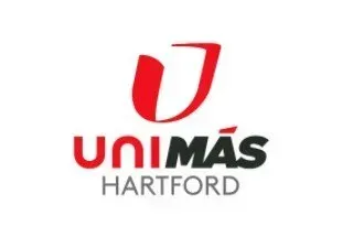 A red and black logo for unimas hartford