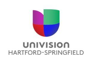 A logo for univision hartford springfield on a white background