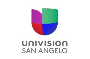 A logo for univision san angelo on a white background