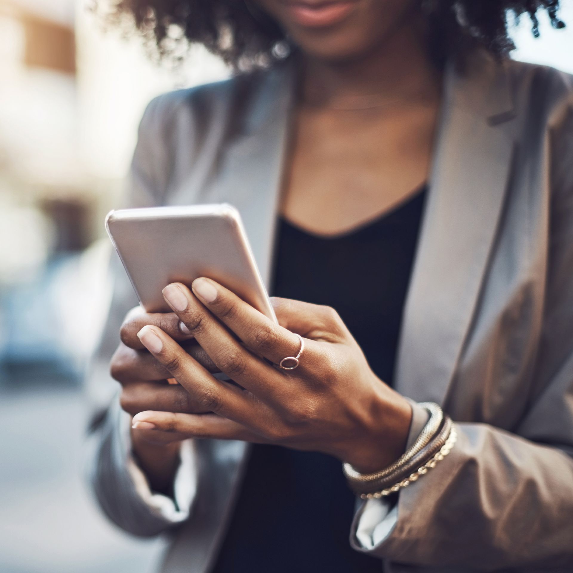 Woman using her phone