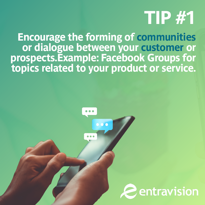 Text Tip1 about online persuasion - Form communitities