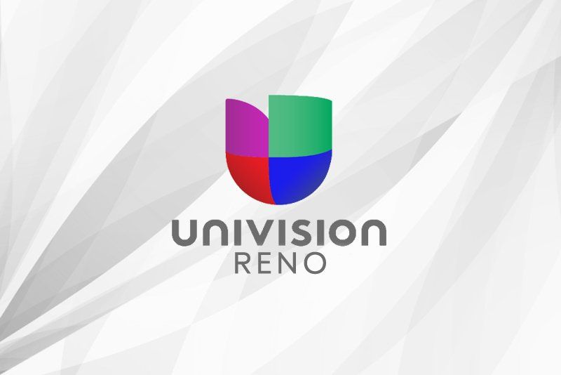 The univision reno logo is on a white background.