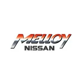 A logo for melloy nissan on a white background