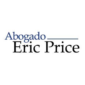 The logo for abogado eric price is blue and white.