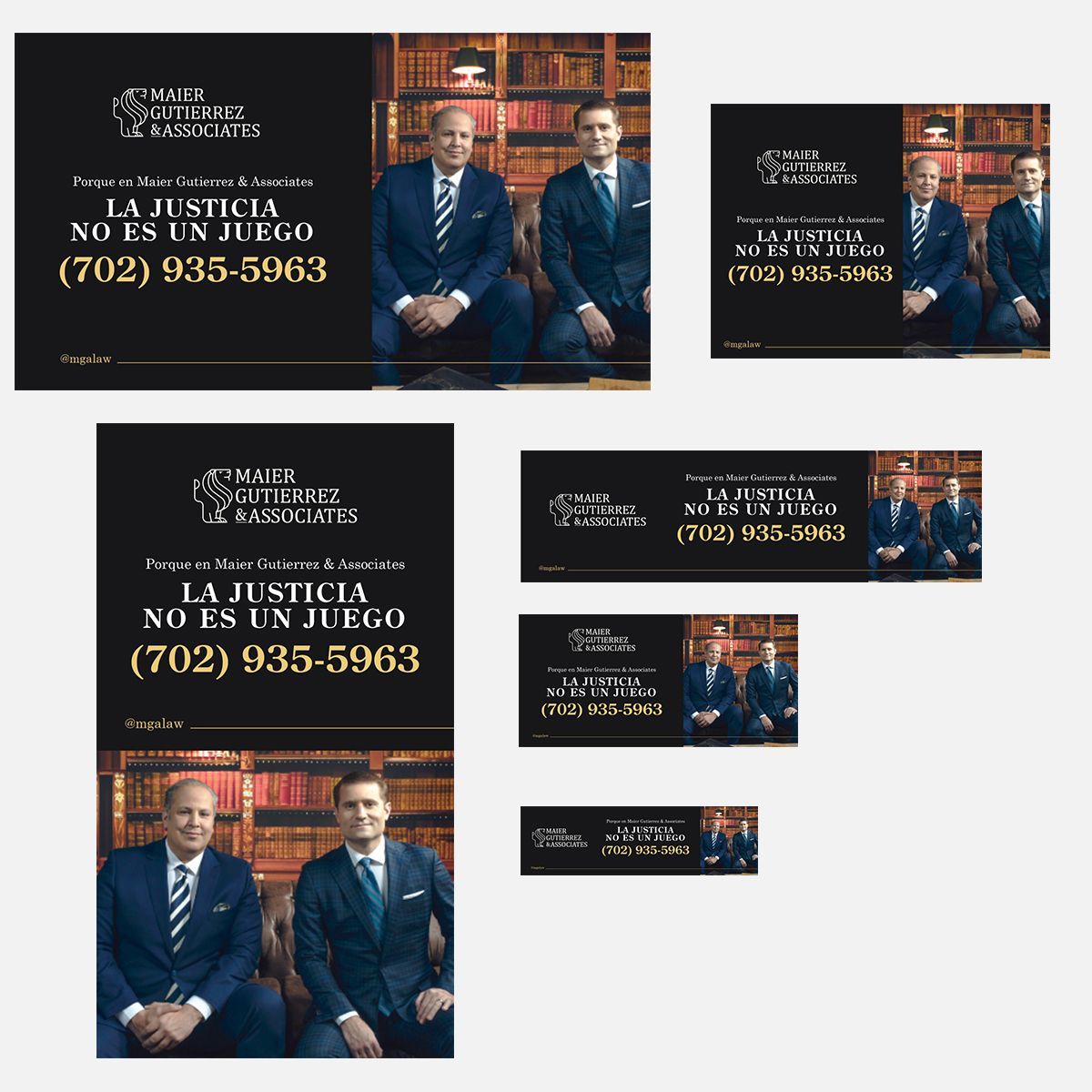 A group of men in suits and ties are sitting in front of a library