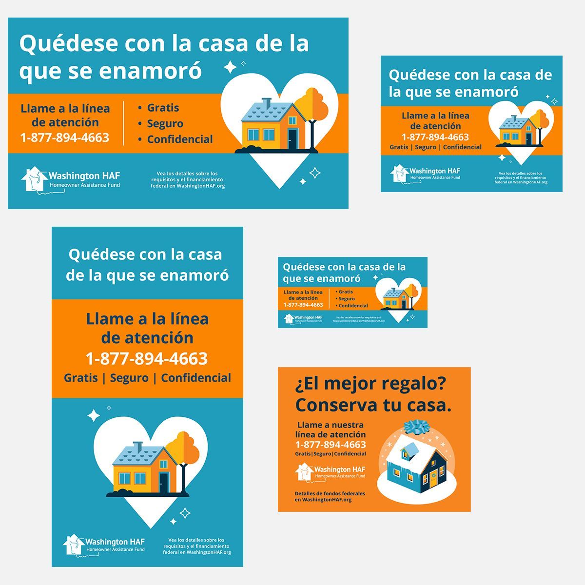 A set of flyers that say quedese con la casa de la que se enamoro