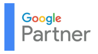 A google partner logo on a white background