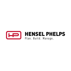 The logo for hensel phelps plan build manage