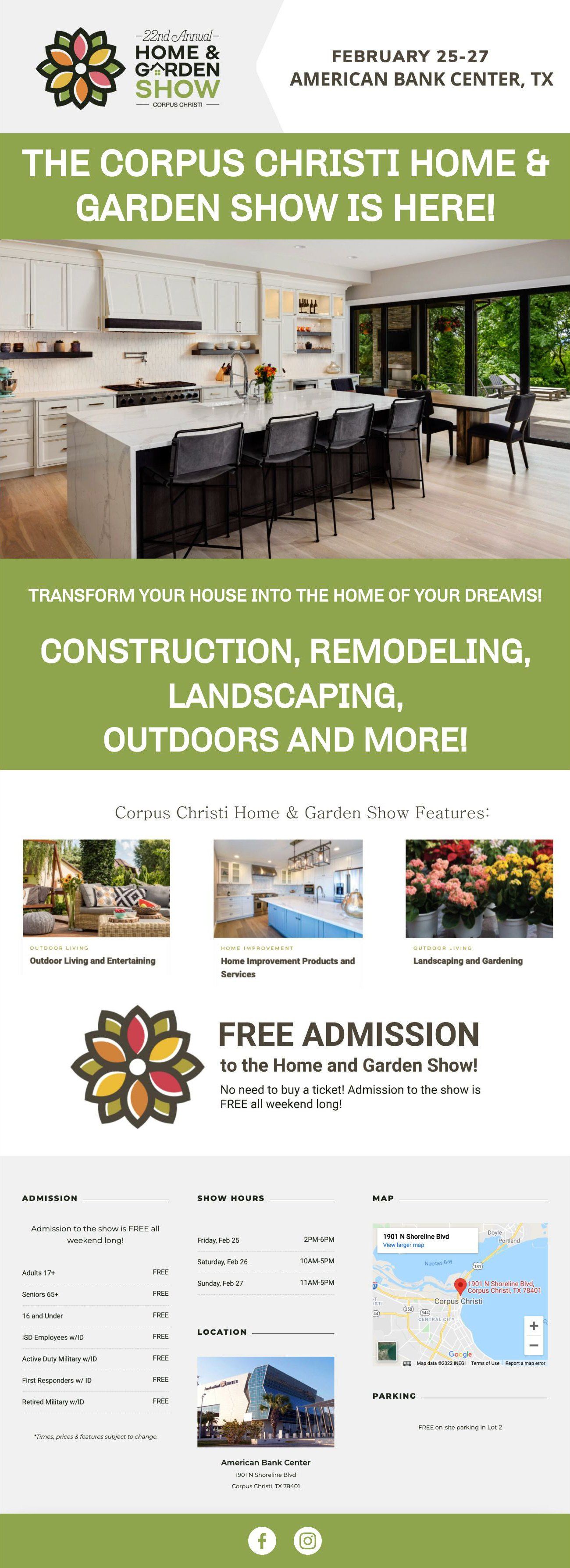 A screenshot of a website for a garden show.