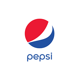 A pepsi logo on a white background