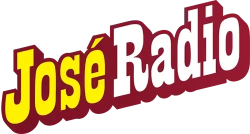 A red and yellow logo for jose radio on a white background.