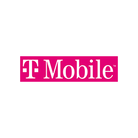 A pink t mobile logo on a white background