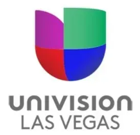 A logo for univision las vegas is shown on a white background