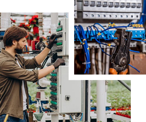 A man is fixing a faucet in a bathroom sink.