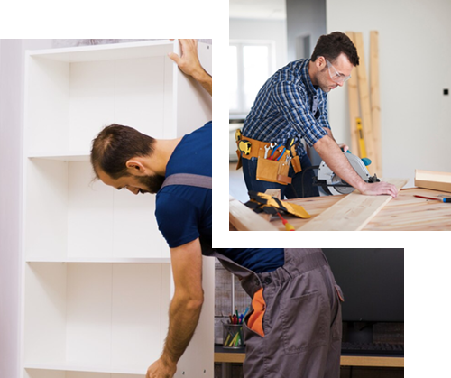 A man is fixing a faucet in a bathroom sink.