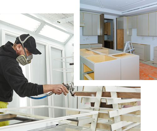 A man is fixing a sink in a kitchen.